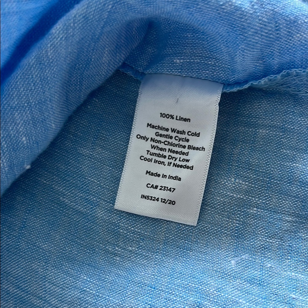 Talbots Sky Blue Linen Blouse - Picture 12 of 14
